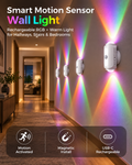 Smart Motion Sensor Wall Light – Rechargeable RGB & Warm Light