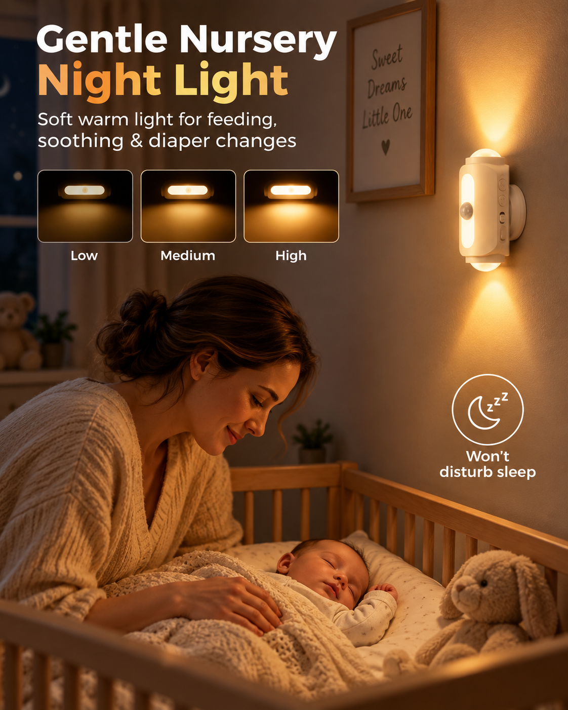 Smart Motion Sensor Wall Light – Rechargeable RGB & Warm Light