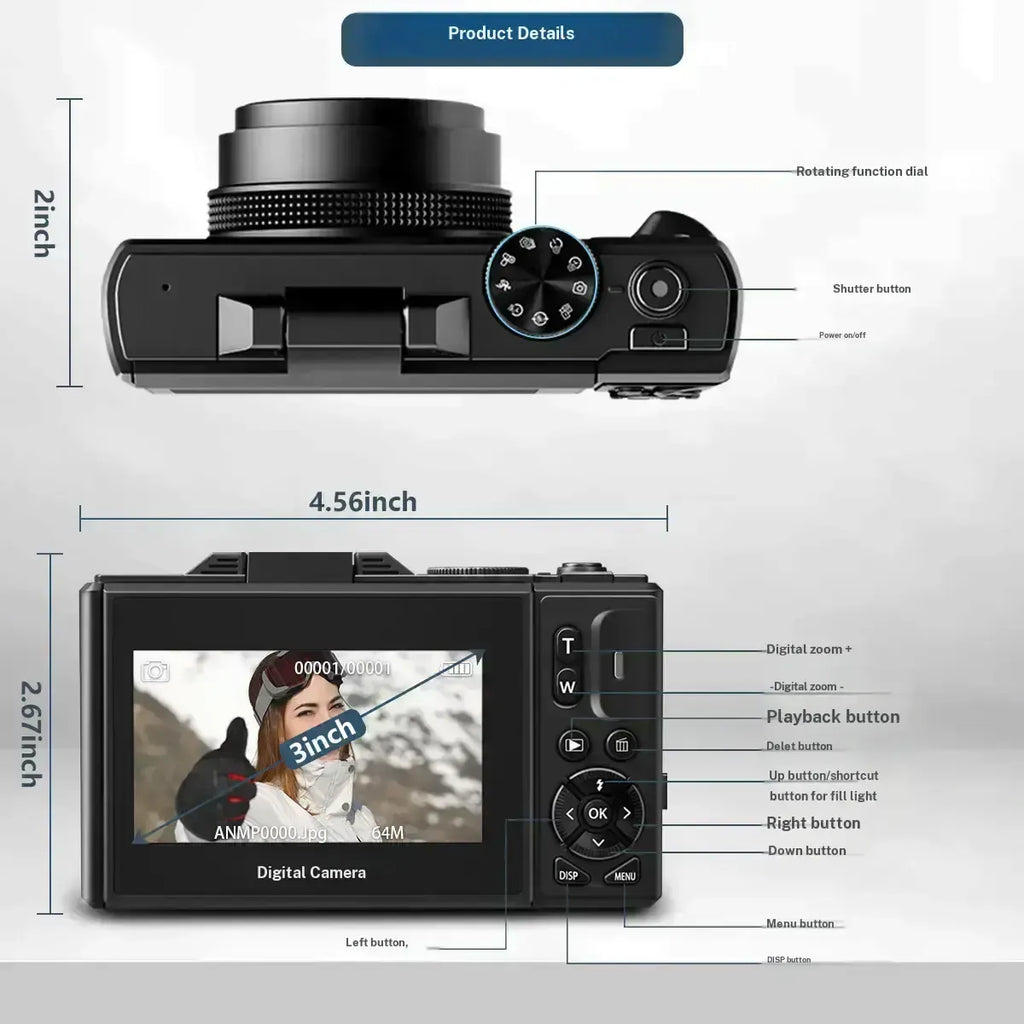 WIKICO 4K Digital Camera for Photography & Content Creators - 64MP📸