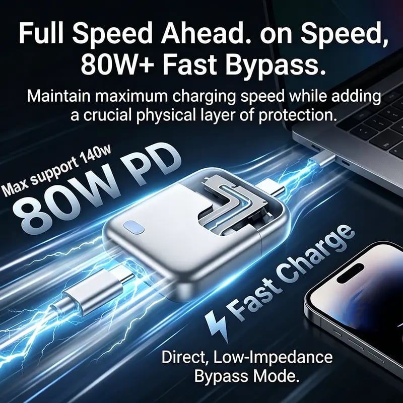 140W Auto-Eject Battery Guard – Smart USB-C Fast Charger
