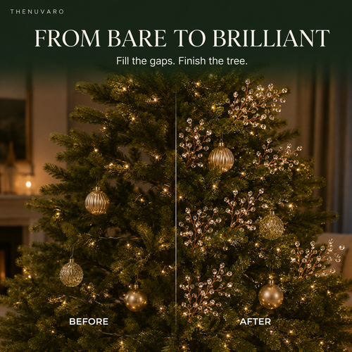 ✨ Crystal Beaded Christmas Tree Branch Picks – Instant Sparkle & Fuller Holiday Décor