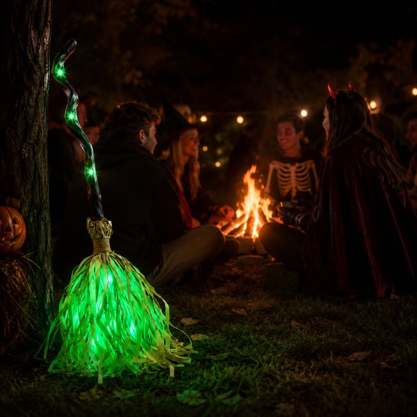 🎃🧹Animated Moving Witch Broom- Light‑Sound‑Motion