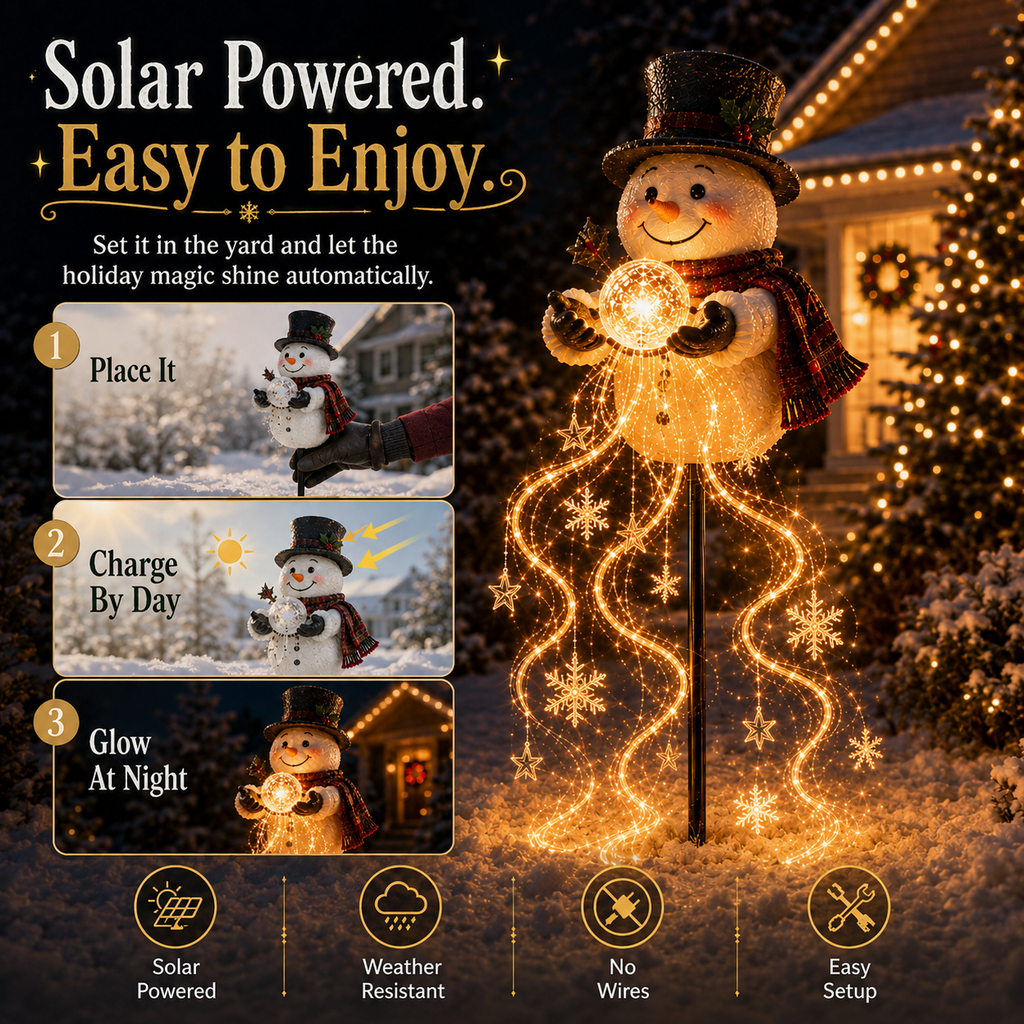 ❄️49% OFF🎄 Snowman Magic Fountain™-Flowing Snowflake LED Christmas Garden Light